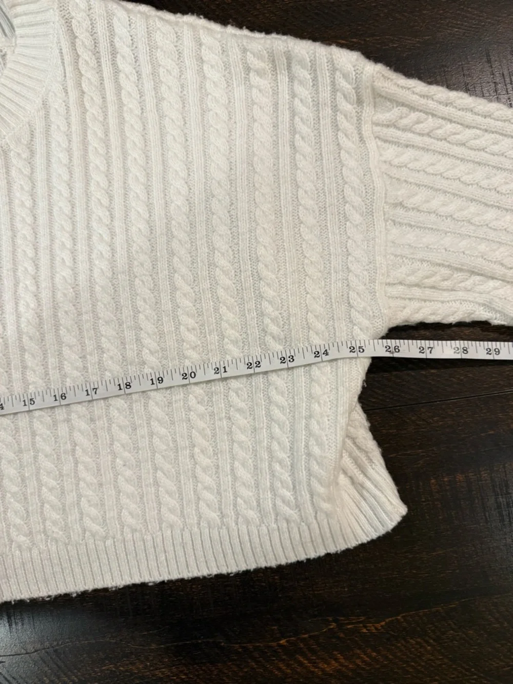 Altar’d State Ivory Cable Knit Cropped Sweater Boho Cozy M - Picture 5 of 8